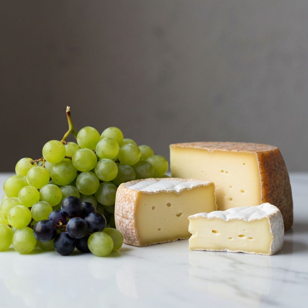 Artisanal cheese and seasonal fruits
